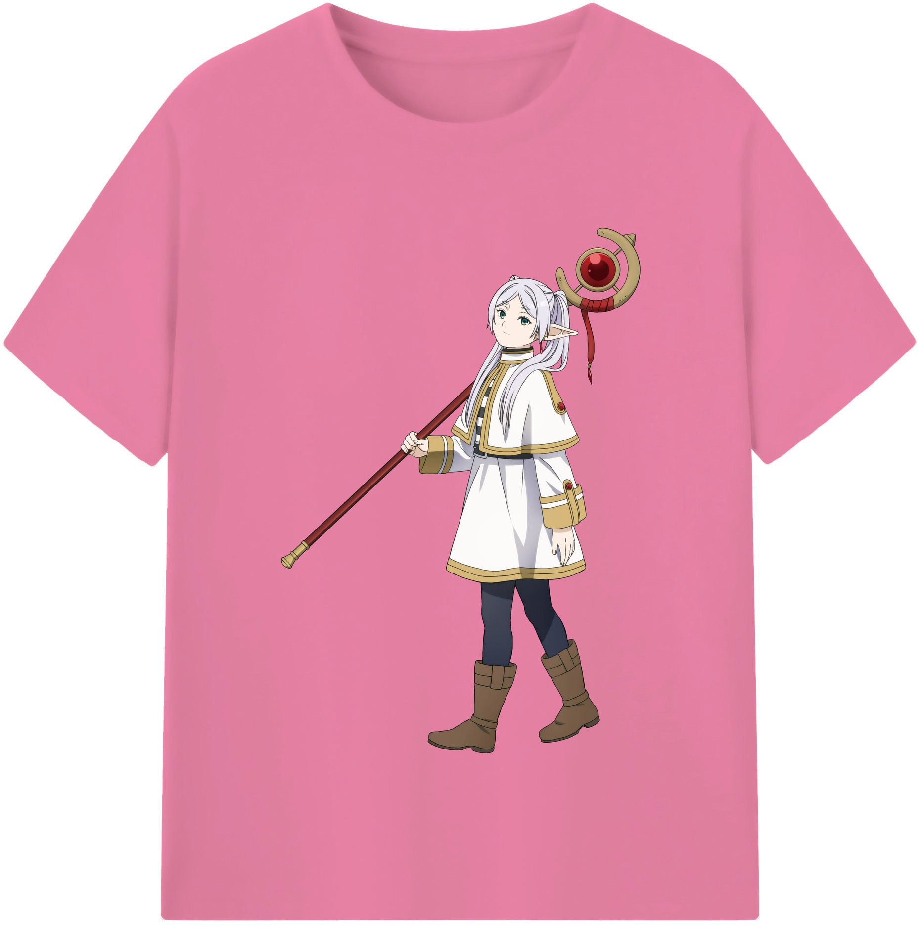 （画像用） 葬送のフリーレン Frieren 綿100％半袖Tシャツ（フロントプリント）